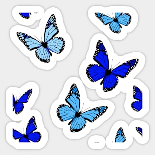 Blue Butterfly Pattern Sticker